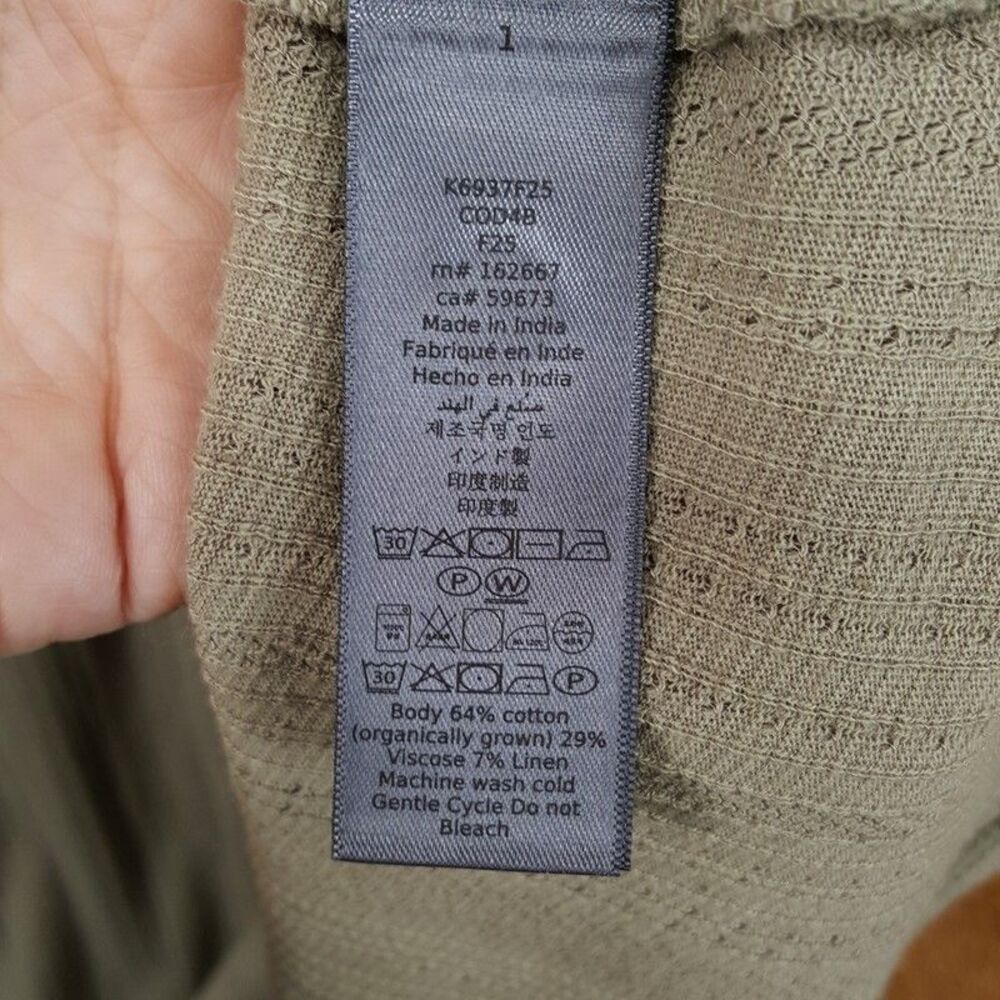 JOHN VARVATOS Shirt Mens XXL Tan Pullover Henley Short Sleeve Ribbed Knit CIEL - Picture 8 of 9